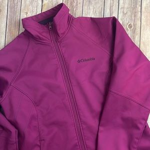Columbia Jacket Womens L Purple Kruser Ridge II Softshell Fleece Lined Full Zip